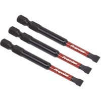 Three black and red Sealey 5.5mm slotted impact power tool bits, 75mm long, with hexagonal shanks.