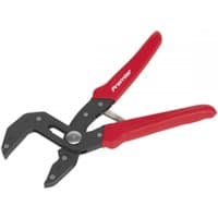 Sealey AK8536 multi-grip pliers, black self-adjusting jaws, red handles, 250mm length.