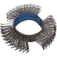"Angled wire wheel with dense bristles and blue center ring for SA695 Smart Eraser by Sealey"