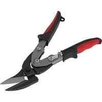 Black and red Sealey Aviation Tin Snips with serrated blades and ergonomic handles.