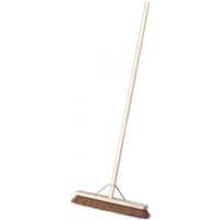 Sealey BM24S broom with 24-inch soft brown bristle head and long wooden handle.