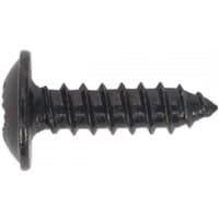 Black flanged head self-tapping screw, 3.5 x 13mm, Pozi drive, by Sealey, pack of 100.