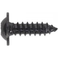 Black flanged head self-tapping screw, 4.8 x 16mm, Pozi drive, pack of 100, by Sealey.