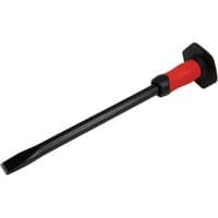 Black and red Sealey cold chisel with grip, 25 x 450mm, featuring a flat blade and ergonomic handle.