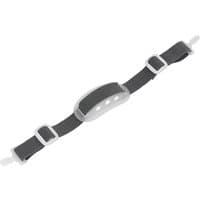 Black and gray Sealey chin strap with adjustable buckles and padded section for Worksafe 502 vented safety helmets.