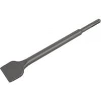 Sealey D1WC chisel, 40x250mm, SDS Plus, gray steel with flat blade and cylindrical shank.