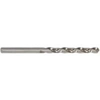 Pack of 10 Sealey DB025FG HSS fully ground drill bits, Ø2.5mm, silver, spiral fluted design.