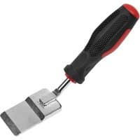 Sealey Disc Brake Opening Tool with black and red ergonomic handle and flat metal blade.