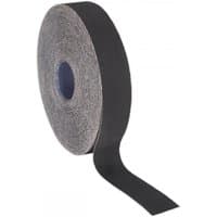 Sealey emery roll, blue twill, 25mm x 50m, 80 grit, with a dark abrasive surface and central blue core.