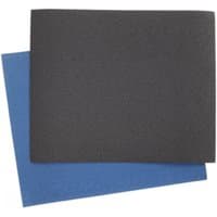 Blue and black Sealey emery sheets, 230x280mm, 120 grit, pack of 25, with a textured surface.