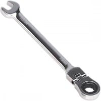 Silver Sealey 10mm flexi-head ratchet spanner with open-end and pivoting ratchet ring.