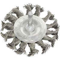 Sealey Flat Twist Knot Wire Brush with twisted steel bristles and central spindle for power tool attachment.