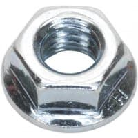 Sealey FN6 serrated flange nut, M6 size, zinc-plated, hexagonal shape, pack of 100.