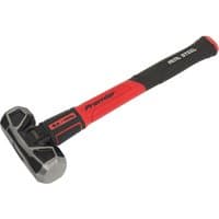 Sealey sledge hammer with graphite core, red fibreglass shaft, black grip, and dual-tone steel head.