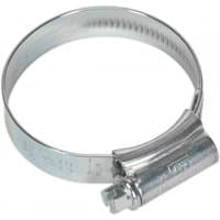 Sealey Hi-Grip zinc-plated hose clip, adjustable Ø35-50mm, silver metal band with screw mechanism, pack of 20.