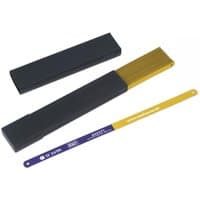 Pack of 50 Sealey HSB5024 300mm hacksaw blades, blue and yellow bi-metal design, 24 teeth per inch, in black case.