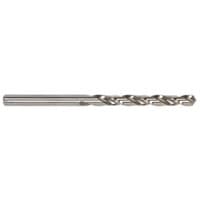 Silver Sealey HSS jobber drill bit with twisted flutes and cylindrical shank.