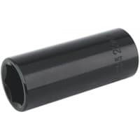Black Sealey deep impact socket, 22mm size, 1/2in square drive, cylindrical shape with engraved markings.
