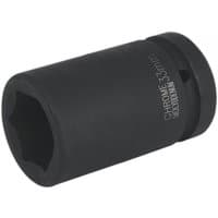 Black Sealey IS133D deep impact socket, 33mm, with 1in square drive and engraved size marking.