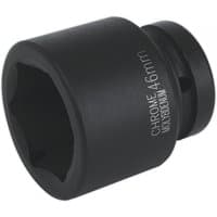 Black Sealey impact socket, 46mm size, 1-inch square drive, with engraved text on the side.
