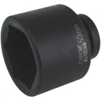 Black Sealey IS160 impact socket, 60mm, 1in square drive, with chrome text detailing on the side.