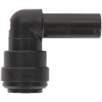 Black Sealey stem elbow fitting, 12mm, right-angle design, smooth finish, part of John Guest Speedfit® pack of 5.
