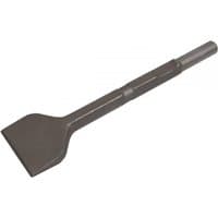 Steel Sealey K2WC wide chisel, 75mm blade, designed for Kango 900, with a robust, flat, and tapered edge.