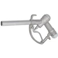 Silver Sealey manual fuel dispenser nozzle with ergonomic handle and trigger for diesel or leaded petrol.
