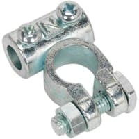 Sealey 24v negative battery terminal, silver metal with two screws and a circular clamp design.