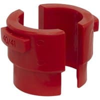 Red Sealey motorcycle fork seal driver sleeve with Ø40-41mm marking, featuring a split design for easy application.