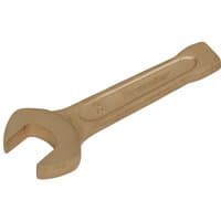Bronze Sealey non-sparking open-end slogging spanner with flat handle and wide jaw.