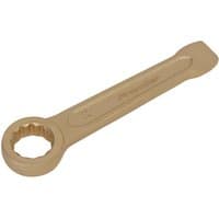 Sealey Non Sparking Ring Slogging Spanner, bronze color, with a flat striking end and a circular ring on the opposite side.