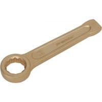 Sealey NS029 non-sparking slogging spanner, bronze color, 24mm ring end, flat handle with embossed brand name.