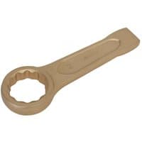 Non-sparking bronze slogging spanner with a 55mm ring end and flat handle by Sealey.