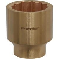 Bronze-colored Sealey 30mm socket with 1/2in square drive, non-sparking Walldrive® design, engraved with "Premier".