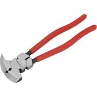 Sealey Premier Fencing Pliers with red handles, curved jaw, and wire cutter feature.