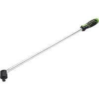 Sealey Premier Hi Vis 1/2" Drive Breaker Bar with long silver shaft and black handle with green accents.