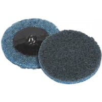Blue Sealey 50mm fine preparation pads with black quick change backing, pack of 10.