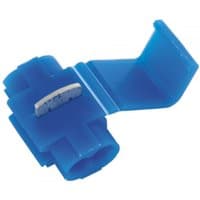Blue Sealey quick splice connector with hinged cover and metal insert, pack of 100.