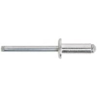 Aluminium blind rivet with standard flange, silver finish, 6.4 x 19.5mm, cylindrical body, pack of 200 by Sealey.