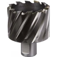 Sealey RBHSS50S Rotabor Cutter, silver HSS steel, 50mm diameter, 25mm cut depth, spiral flutes, hexagonal shank.