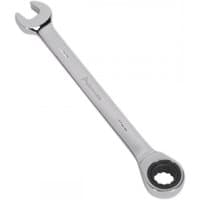 Silver Sealey 11mm ratchet combination spanner with open end and ring ratchet on opposite ends.