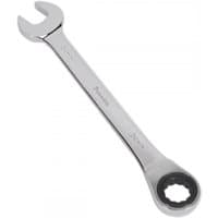 Silver Sealey ratchet combination spanner 24mm with open-end and ratcheting box-end wrench.