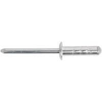 Aluminium multi-grip rivet with standard flange, silver, Ø4.8 x 13mm, pack of 200, by Sealey.