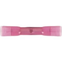 Red Sealey cold seal butt connector, cylindrical shape, transparent red casing, Ø4.3mm, pack of 10.
