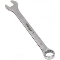 Silver Sealey 18mm combination spanner with open-end and ring-end, engraved with "Siegen" on the handle.