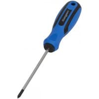 Sealey Phillips screwdriver with blue and black ergonomic handle, 75mm steel shaft, and #1 tip.
