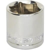 Silver Sealey Walldrive socket, 19mm size, 3/8in square drive, with engraved branding on the side.