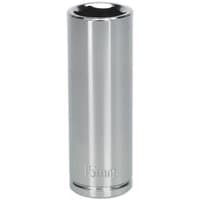 Silver Sealey Walldrive® 15mm deep socket with 3/8in square drive, smooth cylindrical design, engraved size marking.