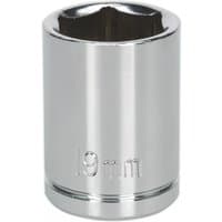 Sealey S0657 Walldrive socket, 19mm, 1/2in square drive, shiny silver finish with engraved size marking.